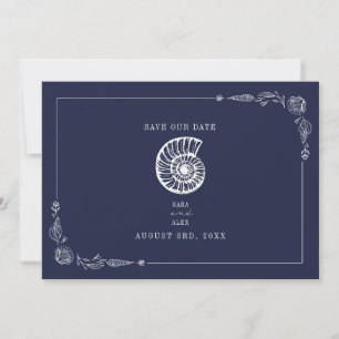 Reserve A Data Rustic Beach Wedding Dark Blue Salvar Data