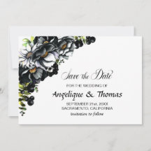 Rustic Black Floral Weding A Data