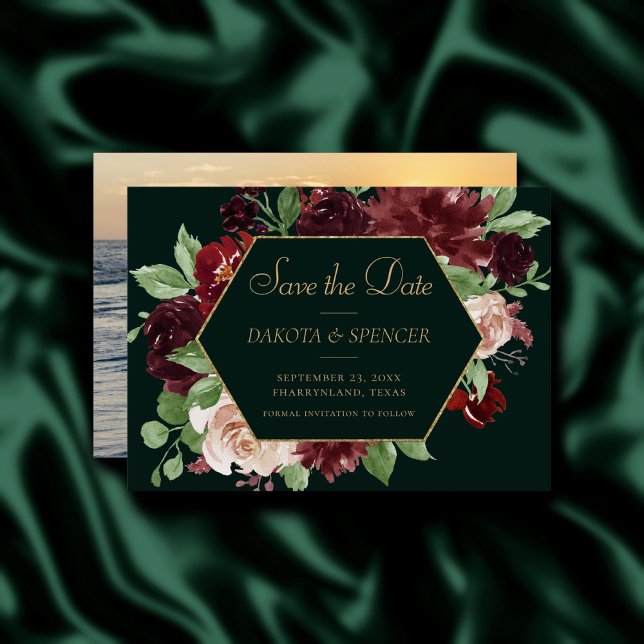 Reserve A Data Rustic Bloom | Terracotta e Marsala Red Wreath (Criador carregado)