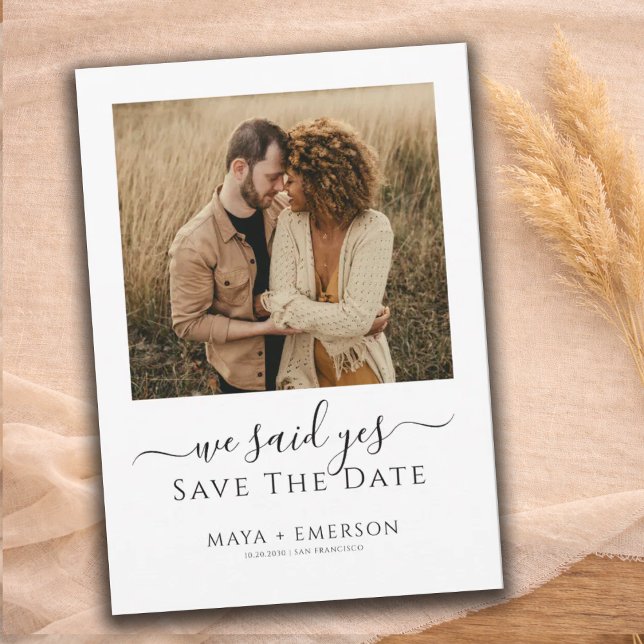 Reserve A Data Rustic Boho Photo Wedding  Save The Date (Criador carregado)