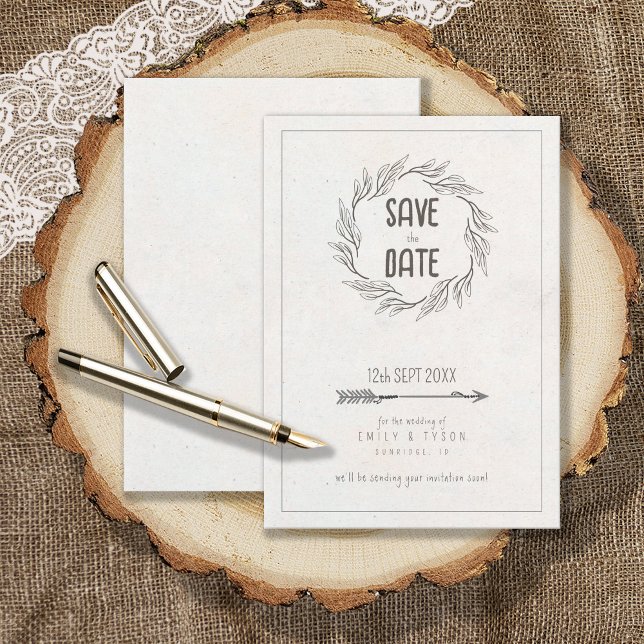 Reserve A Data Rustic Boho Wedding ID1109 (Criador carregado)