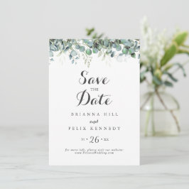 Reserve A Data Rustic Botanical Eucalyptus Greenery Wedding