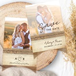 Reserve A Data Rustic Burlap Wood Pampass Grass Boho Foto