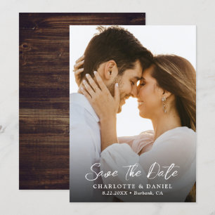 Reserve A Data Rustic Country Weding Photo Save The Date Card