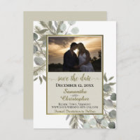 Rustic Eucalyptus & Pine c/ Photo Taupe Weding