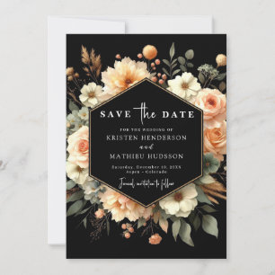 Reserve A Data Rustic Floral Peach Wedding