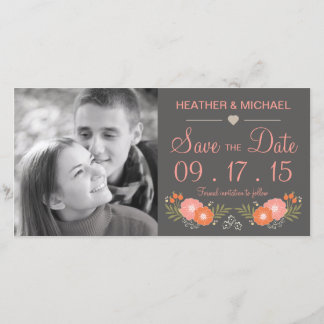 Reserve A Data Rustic Floral Save Date (Salvar floral russo)