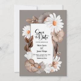 Reserve A Data Rustic Floral Wedding Salvar Data