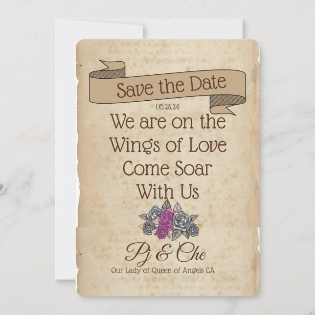 Reserve A Data Rustic Floral Weding A Data (Frente)