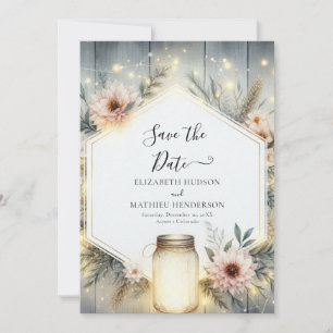 Reserve A Data Rustic Florals Mason Jar Wedding