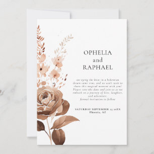 Reserve A Data Rustic Florals Photo Overlay Código QR Boho Casame
