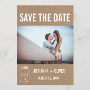 Reserve A Data Rustic Heart Mason Jar Salve A Foto Do Casal De Da