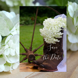 Reserve A Data Rustic Hydrangea Cowboy Boots Salvar a Data