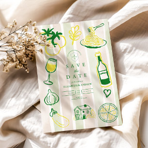 Reserve A Data Rustic Italiana Comida Wedding Watercolor