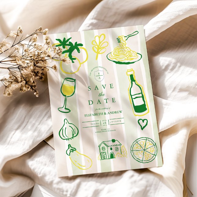 Reserve A Data Rustic Italiana Comida Wedding Watercolor (Criador carregado)