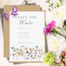 Rustic Kraft Aquarela Floral Salve a Data