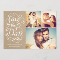 Rustic Kraft Lettered: Salve A Colagem De Data