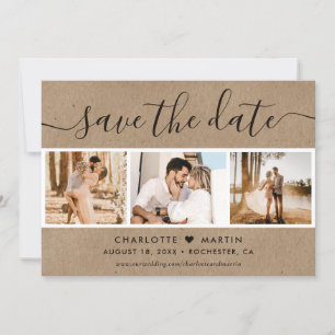 Reserve A Data Rustic Kraft Paper Wedding 4 Foto