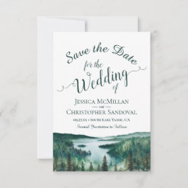 Reserve A Data Rustic Lake Tahoe Watercolor Destination Wedding