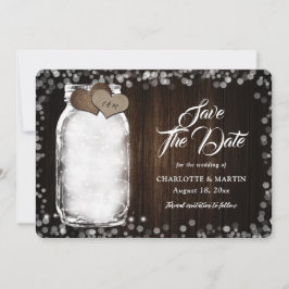 Reserve A Data Rustic Mason Jar String Luzes Barn Casamento de Ma