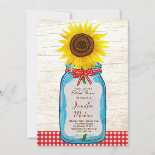 Reserve A Data Rustic Mason Jar & Sunflower Salvar Data
