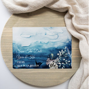 Reserve A Data Rustic Ocean Flat Save The Date Card