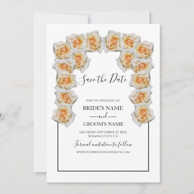 Reserve A Data Rustic Orange Rosa Casamento Salvar A Data (Frente)
