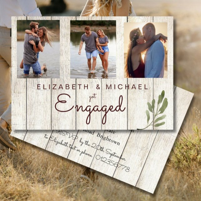 Reserve A Data Rustic Photo Flat Save The Date Card (Criador carregado)