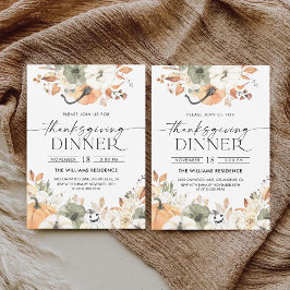 Reserve A Data Rustic Pumpkin Thanksgiving Dinner Invitation