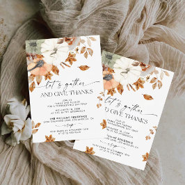 Reserve A Data Rustic Pumpkin Thanksgiving Dinner Invitation