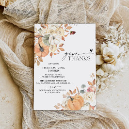 Reserve A Data Rustic Pumpkin Thanksgiving Dinner Invitation
