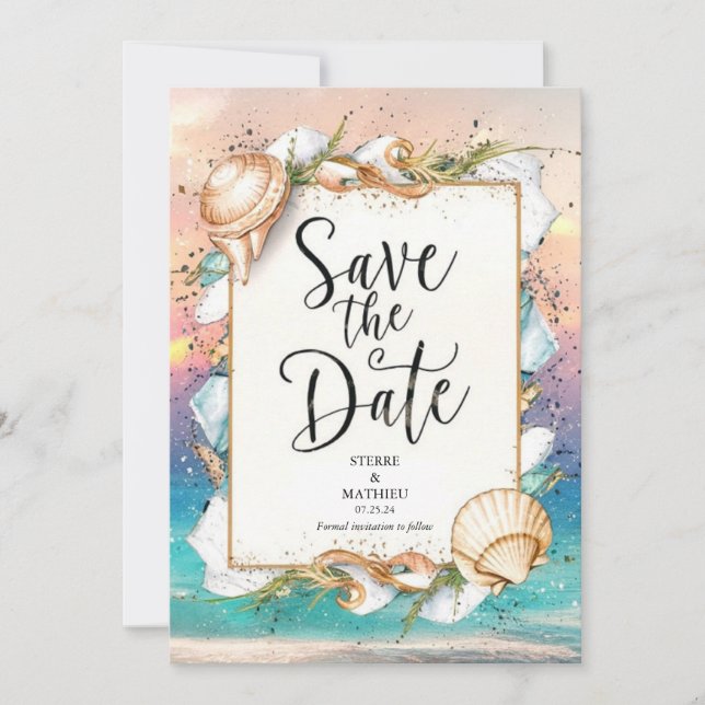 Reserve A Data Rustic Sandy Painted Beach Wedding (Frente)