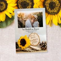 Rustic Sunflower Woodland Casamento Salva a Data