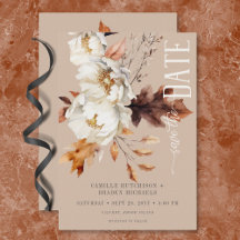 Rustic Tan Cream & Brown Fall Floral