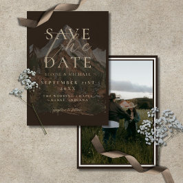 Reserve A Data Rustic Watercolor Mountain Photo Wedding 