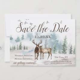 Reserve A Data Rustic Watercolor Woodland Mountain Salvar a Data