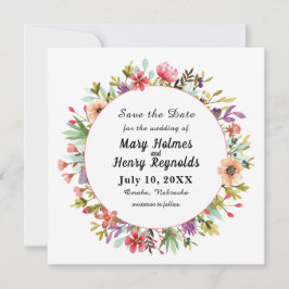 Reserve A Data Rustic Wedding Watercolor