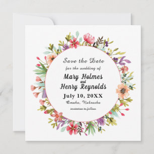 Reserve A Data Rustic Wedding Watercolor