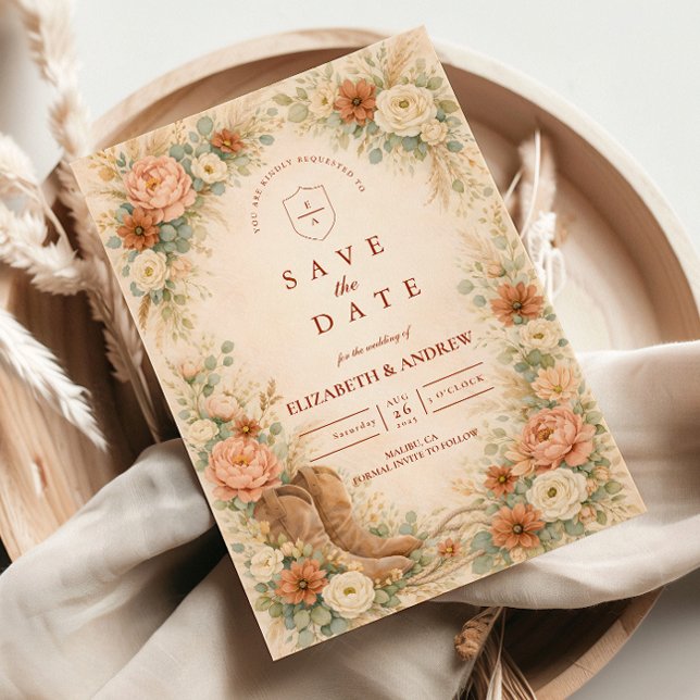 Reserve A Data Rustic Western Floral Arch Wedding (Criador carregado)