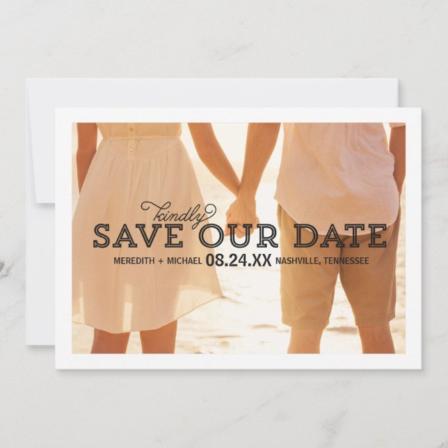 Reserve A Data Rustic Whimsy | Data de salvamento da foto (Frente)