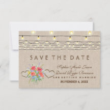 Rustic Wild Flowers Linen Wedding Salvar Data