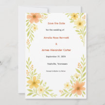 Rustic Wildflower Save the Date Card