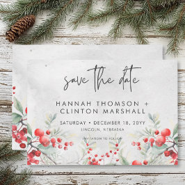 Reserve A Data Rustic Winter Holly & Pine Wedding