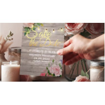 Rustic Wood Floral String Luzes De Casamento Data 