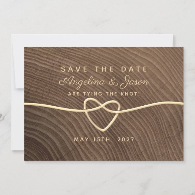 Reserve A Data Rustic Wood Weding Date (Casamento De Madeira Rust (Frente)