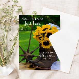 Reserve A Data Rústicos Girassóis e Cowboy Boots Western Wedes