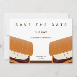 Reserve A Data S’more Ilustração Whimsical Wedding White Brown