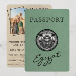 Reserve A Data Sage Green Egypt Passport Wedding Save the Date