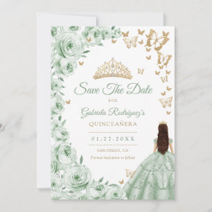 Reserve A Data Sage Green Floral Quinceanera