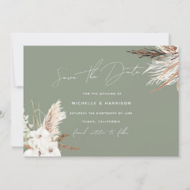 Reserve A Data Sage Green Modern White Bohemian Casamento Floral